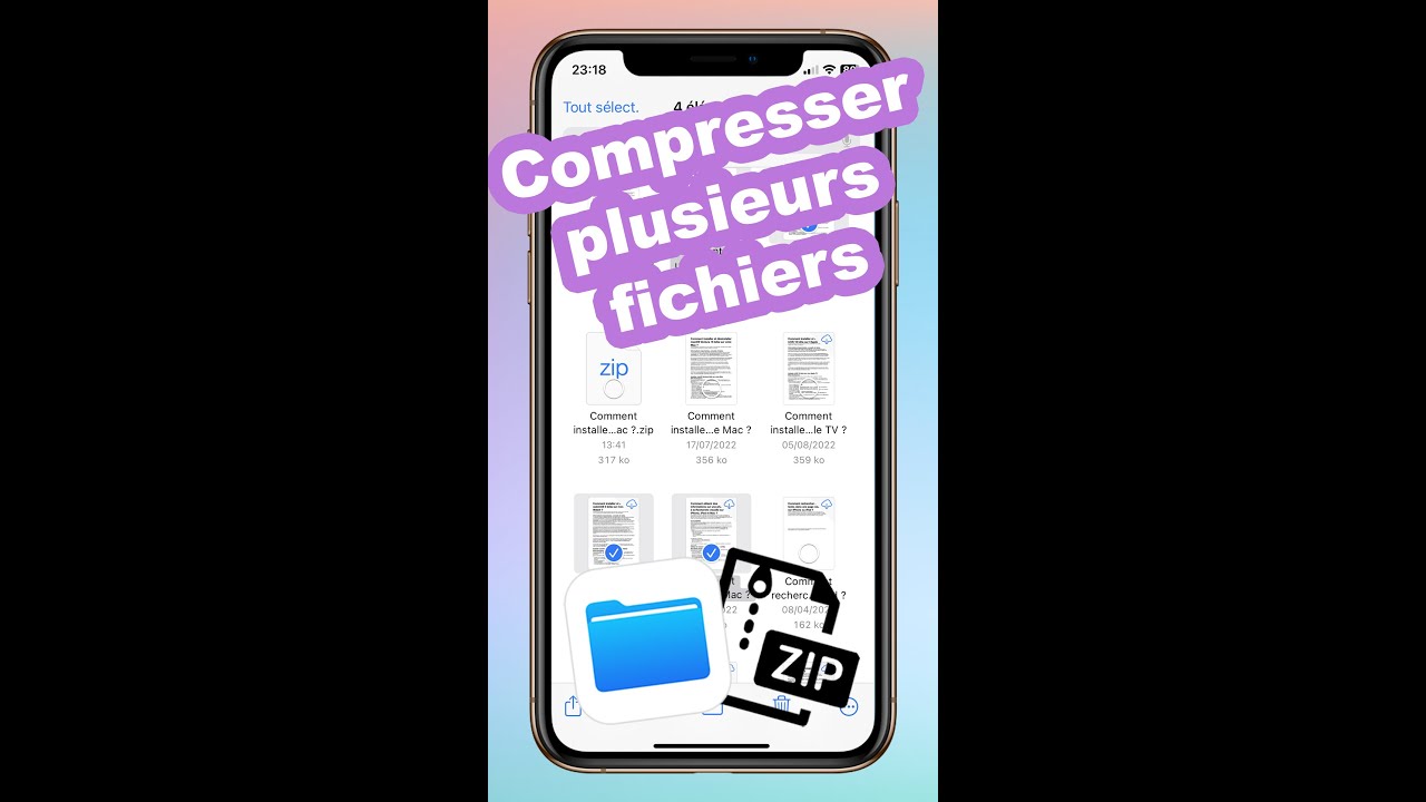 Compresser plusieurs fichiers sur iPhone/iPad 📱