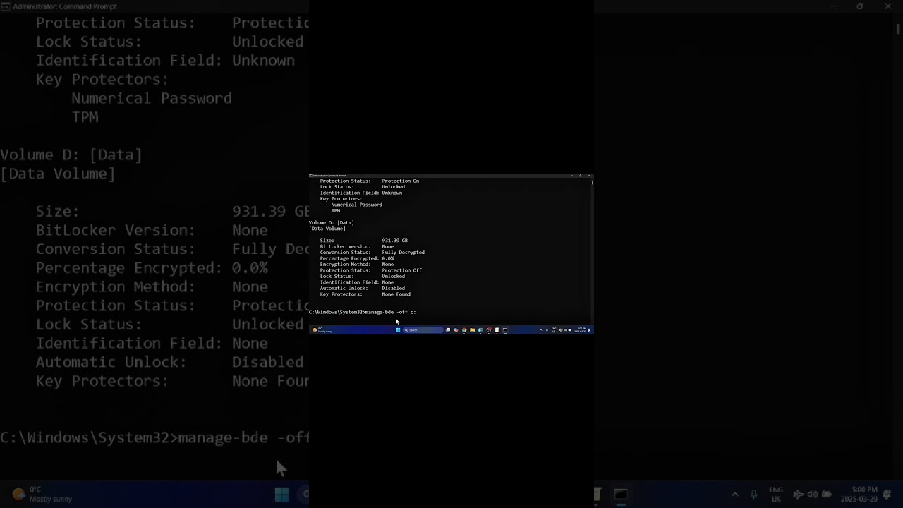 How to Disable BitLocker Using Command Prompt