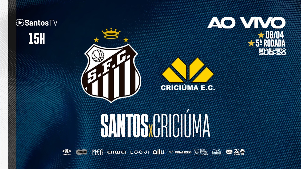 🔴 AO VIVO COM IMAGENS: SANTOS x CRICIÚMA | BRASILEIRO SUB-20 (08/04/26)