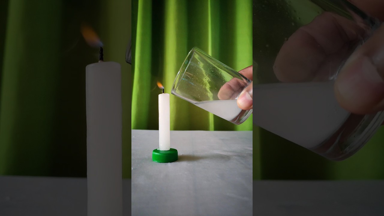 Candle vs carbon dioxide fun experiment |DIY| #shorts #youtubeshorts