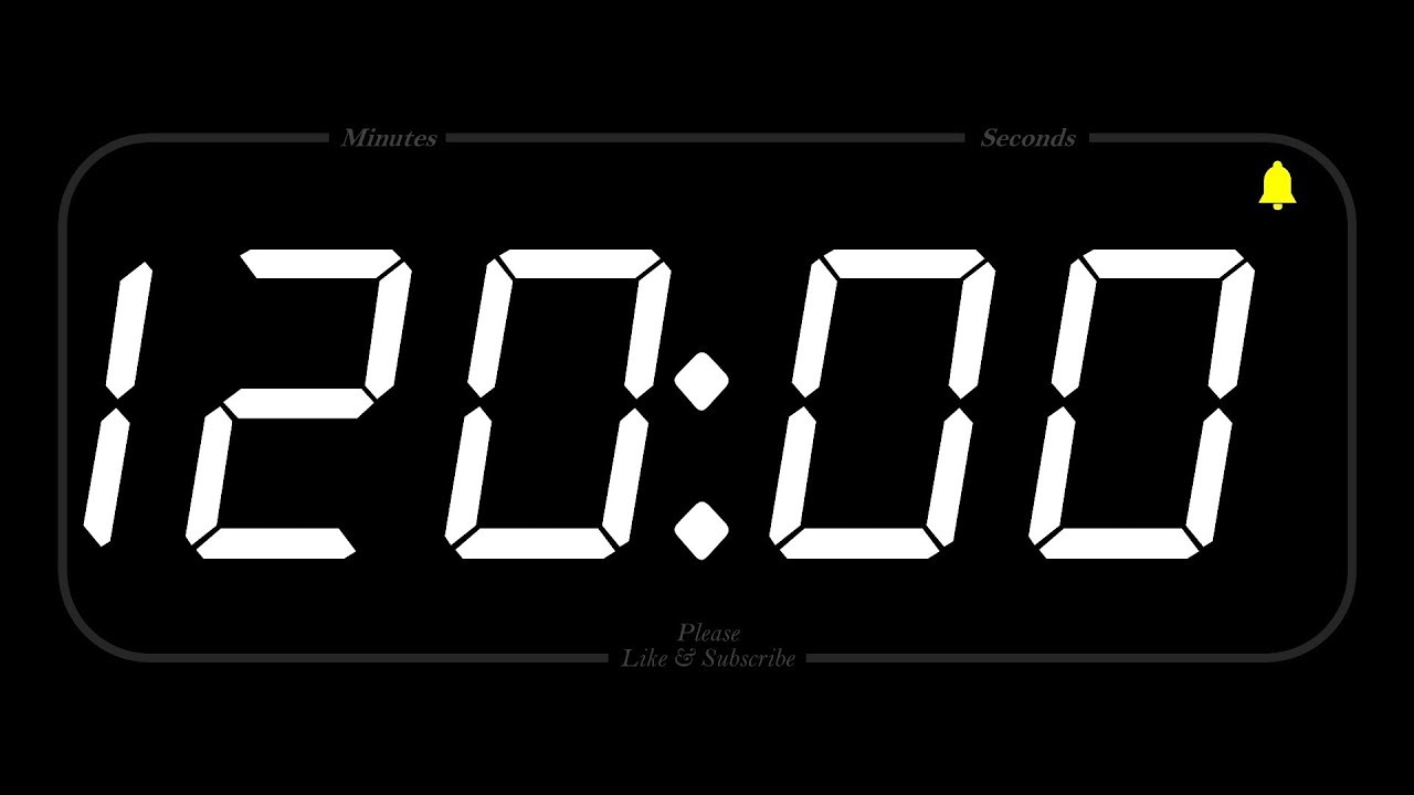 120-Minute Countdown Timer & Alarm ⏰ in 1080p