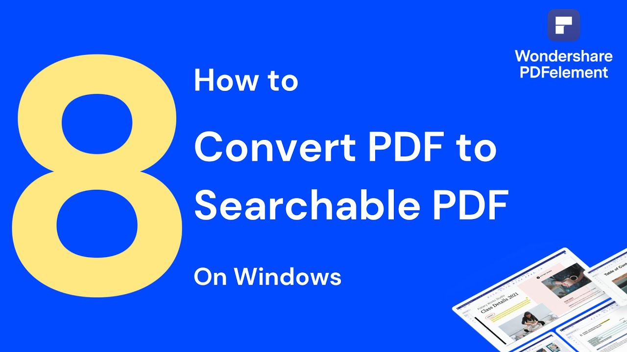 Convert PDF to Searchable PDF on Windows with PDFelement 8