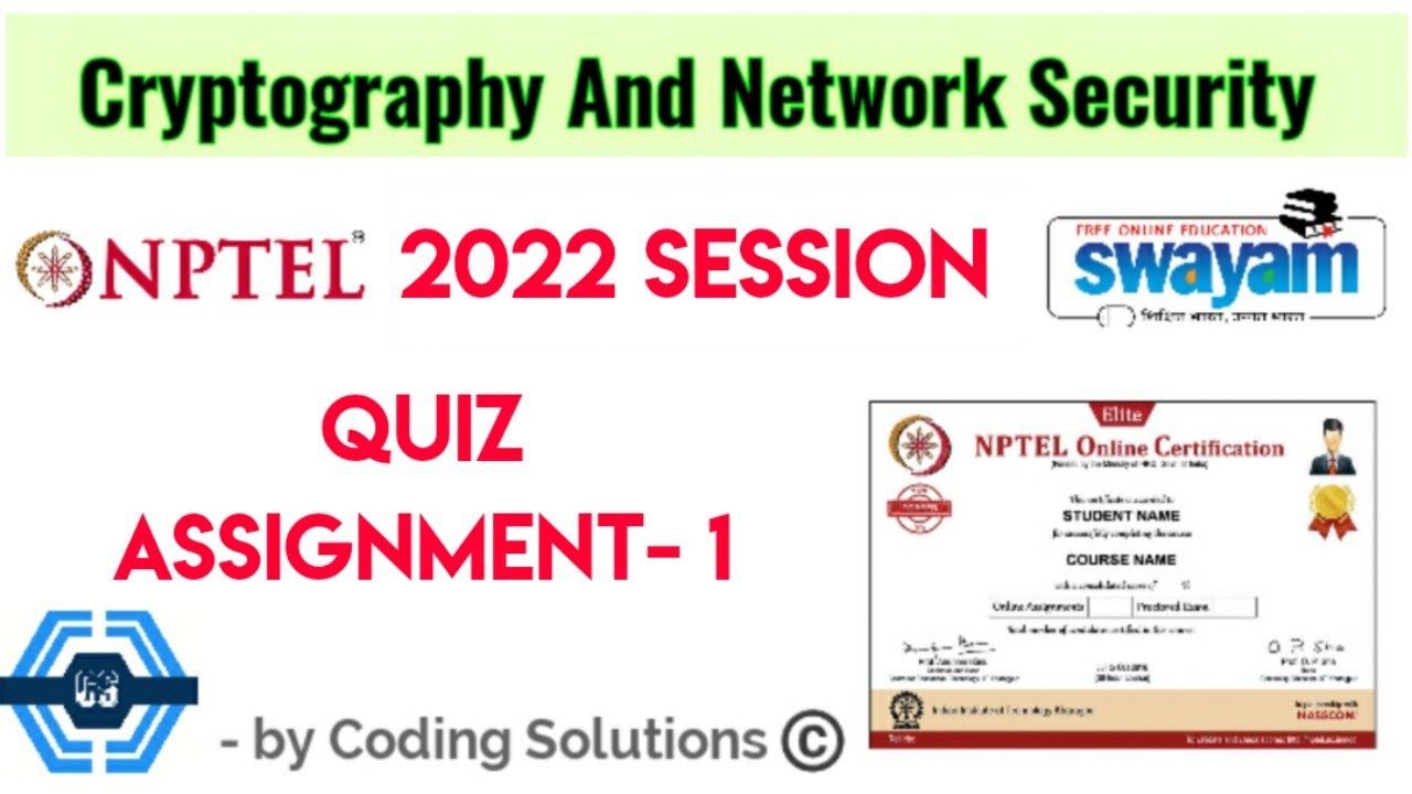 Cryptography & Network Security Week 1 Answers | NPTEL 2022 🔐