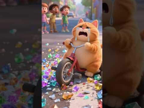 😿Cat’s Crystal Mishap! Rescue needed ❤️💎!#shorts #funny #cat #cute #animals #comedy#cartoon