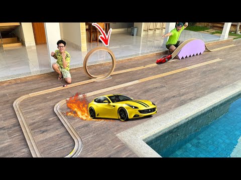 MONTAMOS UMA PISTA MEGA GIGANTE PARA CARRINHOS - Lucas Vasconcelos e Família