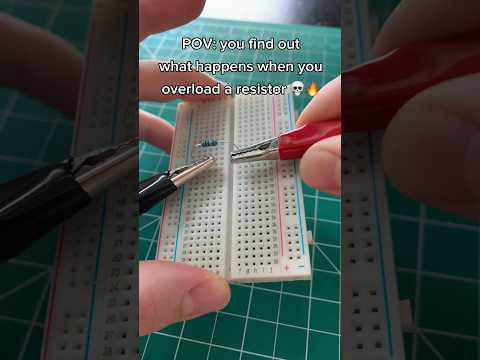This is what happens when you OVERLOAD a Resistor! #engineering #electronics #electricity