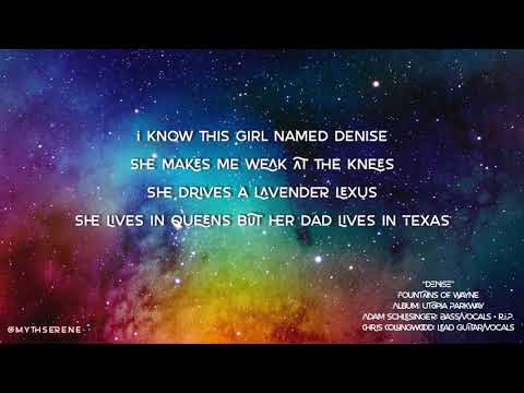 DENISE lyrics 1080p60 • R.I.P. Adam Schlesinger • Fountains of Wayne