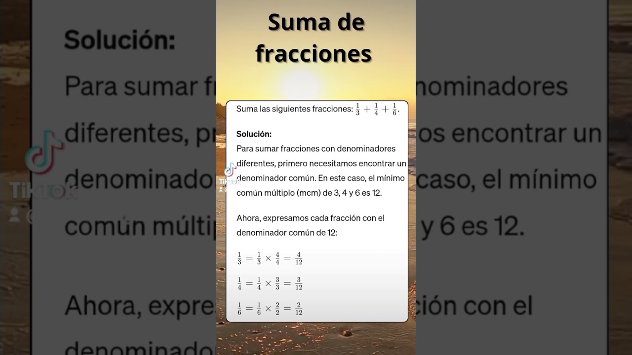 Suma de Fracciones en Paes 2024 ✨