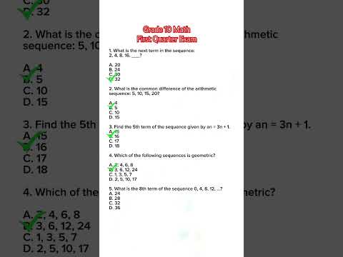 Grade 10 Mathematics First Quarter Exam || Part 1