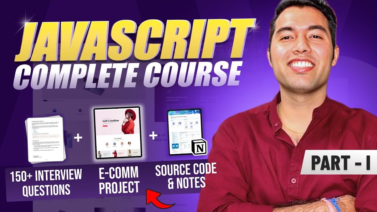 JavaScript Full Course for Beginners in Hindi 🔥 | Free Notes & 10+ Projects