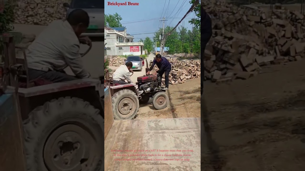 Tractor Rescue: Rope Tow Up Steep Hill! 🚜💪