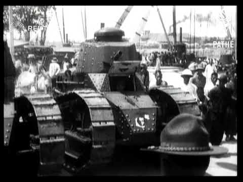 CHINA: Tanks arrive in Peking to guard US allies (1927)