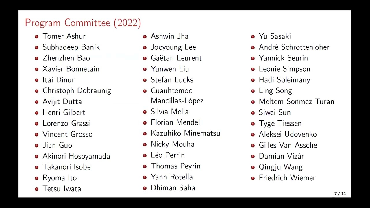 FSE 2023 Rump Session 🎯 – Highlights from Fast Software Encryption Conference