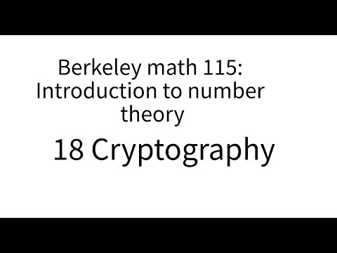 Introduction to number theory lecture 18. Cryptography