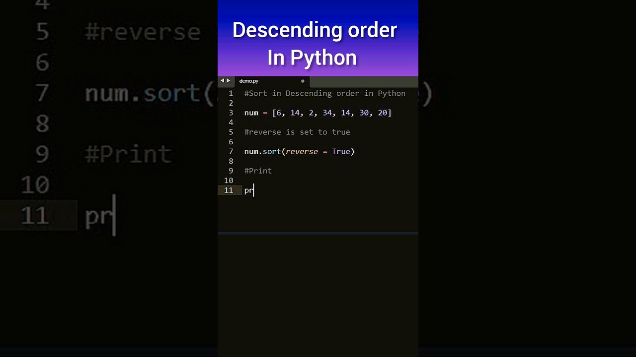 Sort a List in Descending Order with Python π