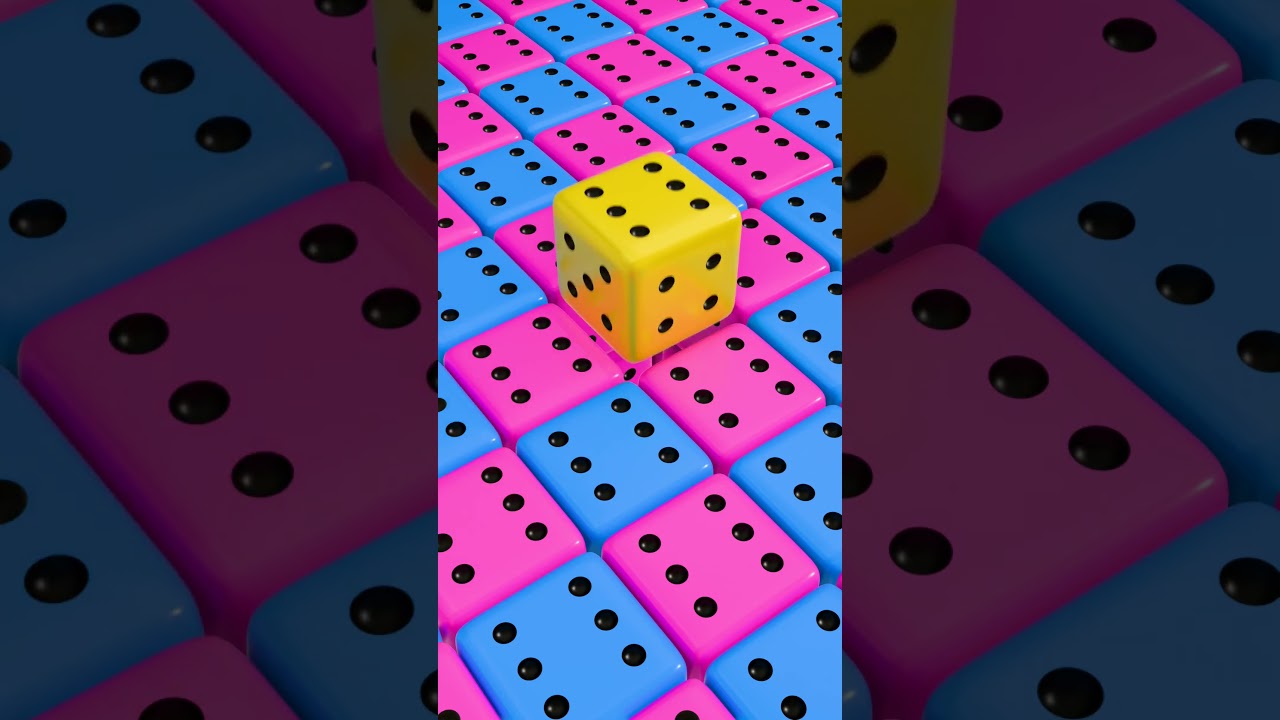 Colorful 3D Dice Slide Loop 🎲
