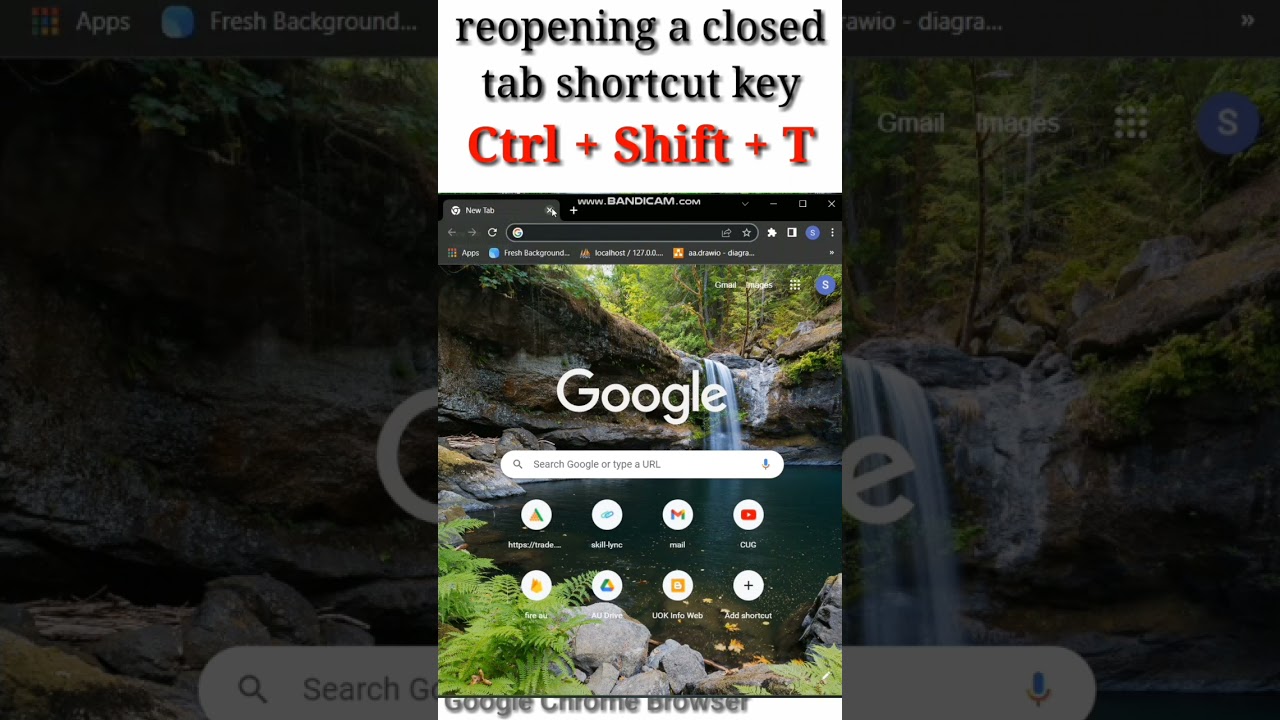 Chrome Shortcut Keys: Reopen & Open Tabs π