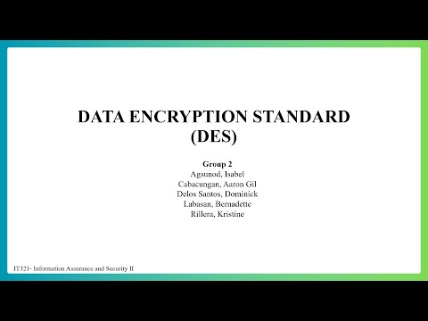 DATA ENCRYPTION STANDARD (DES)
