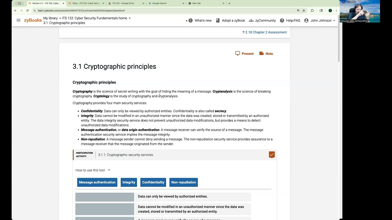 ITS 122 - 3.1 Overview of Cryptographic Principles