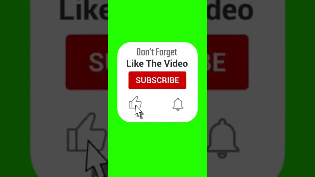 Subscribe Like Bell Icon Green Screen | YouTube Button  | 4k green screen tv