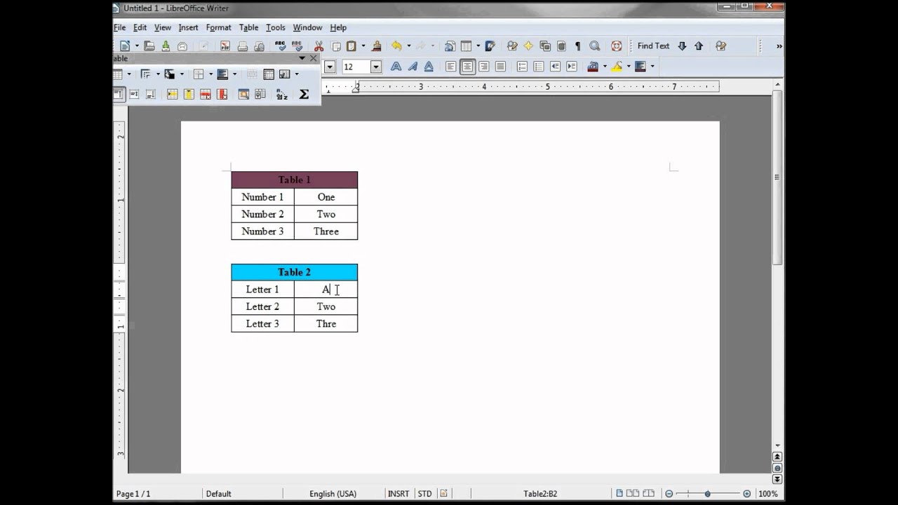 LibreOffice-Writer (57) Two Tables Side by Side