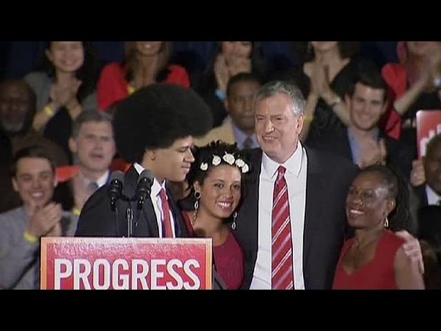 Demokrat Bill de Blasio gewinnt Bürgermeisterwahl in New York