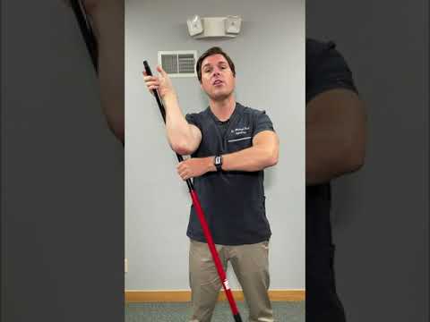 Quick Shoulder Relief Exercise with a Broomstick #Shorts
