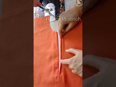 Easy Method to Attach Zip in Kurti✅ #zipper #zip #tipsandtricks #shorts #sewing #readytostitch #diy