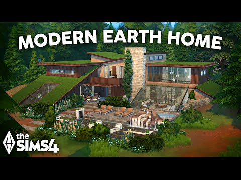 Modern Earth Home // The Sims 4 Speed Build