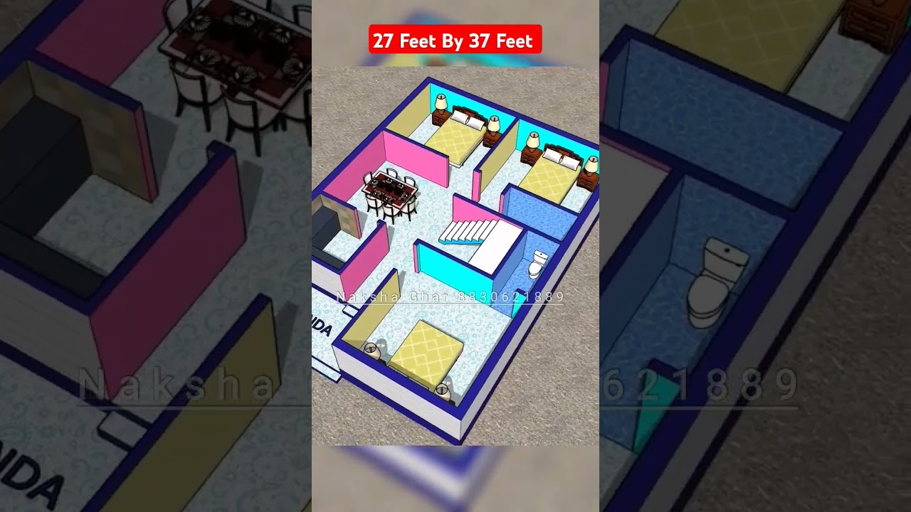 3BHK Naksha Home Plan 🏡