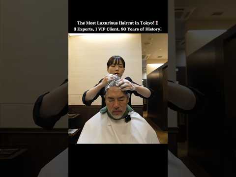 💈(ASMR) $300 VIP Treatment by 3 Staff at 90-Year-Old Premium Hair Salon in Tokyo | Soft-spoken