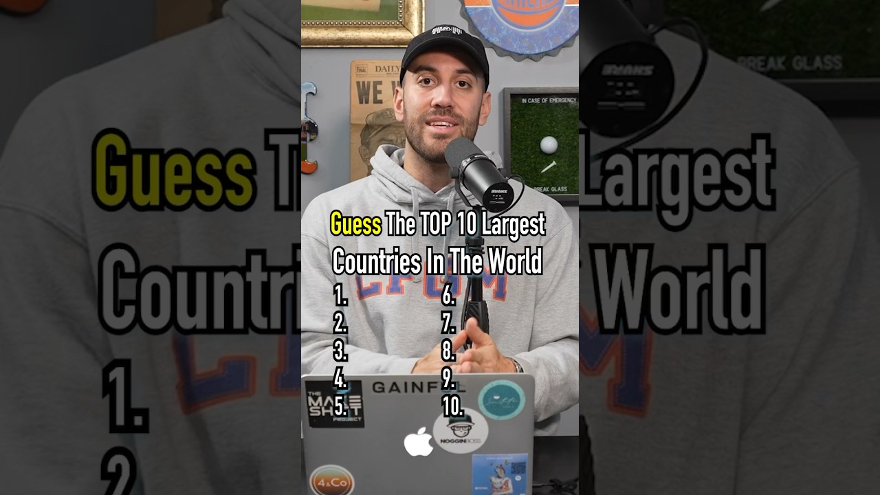 TOP 10 LARGEST COUNTRIES In The WORLD! Can You Guess Them? #shorts #countries #world #geography