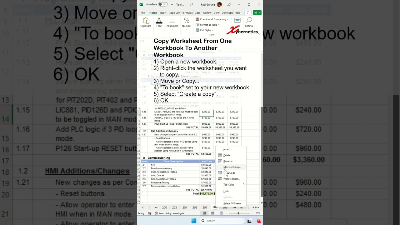 How to copy a sheet in Excel or move to another workbook - Excel Tips and Tricks