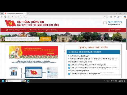 HƯỚNG DẪN THANH TOÁN ĐẢNG PHÍ TRÊN DVC.HANOI.DCS.VN