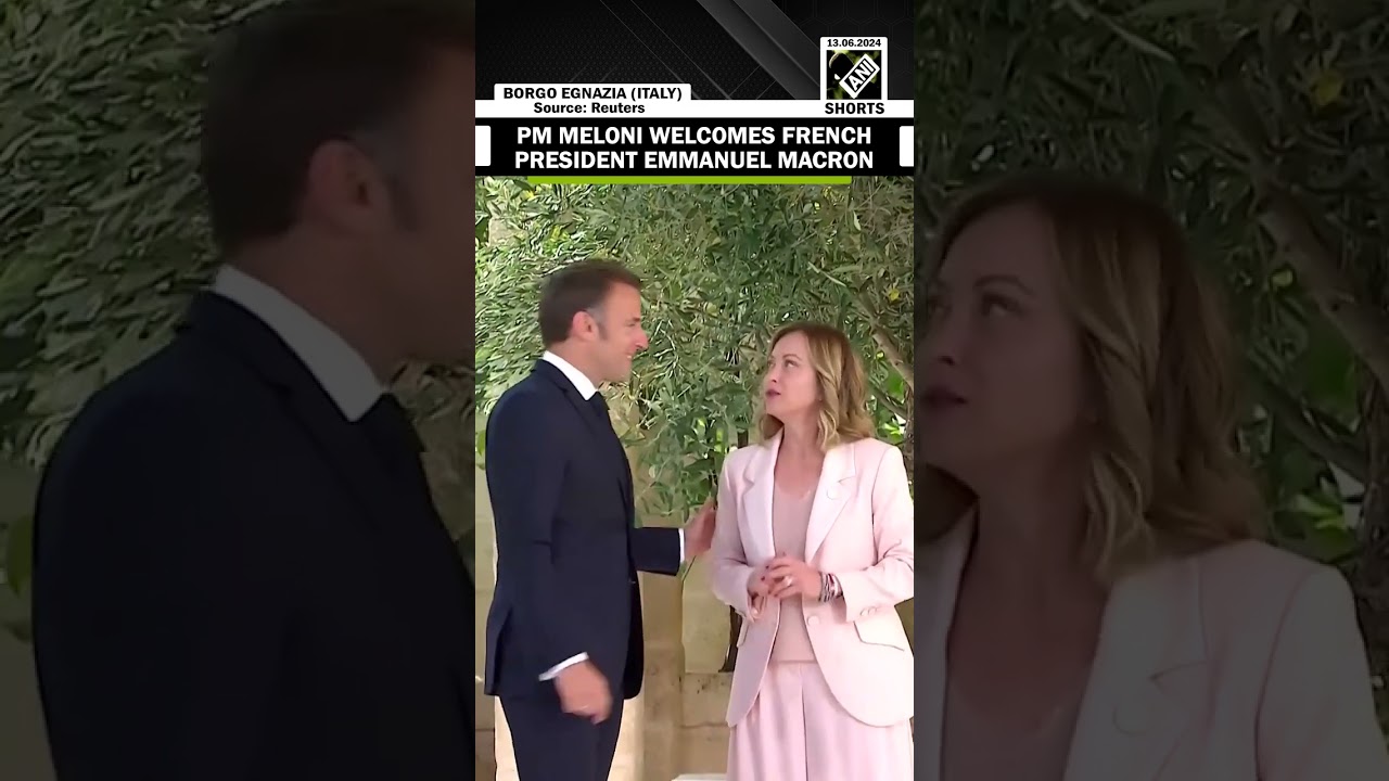G7 Italy G7 Summit: Prime Minister Georgia Meloni Welcomes French President Emmanuel Macron ๐ซ๐ท