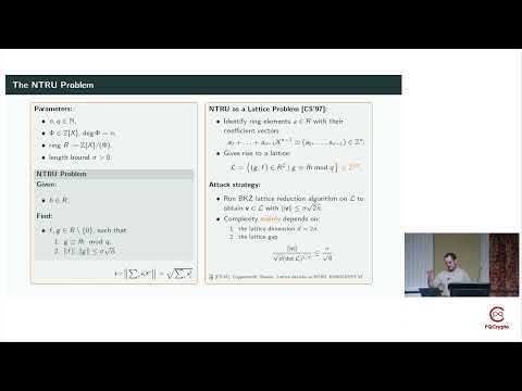 PQCrypto 2023: Session VI: New NTRU Records with Improved Lattice Bases (Julian Nowakowski)