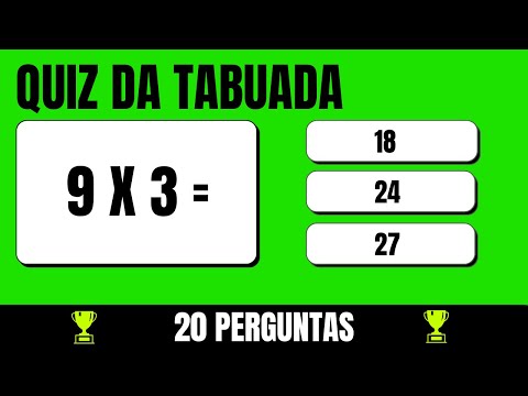 Quiz da Tabuada: Vamos Treinar a TABUADA Com Essas 20 Multiplicações