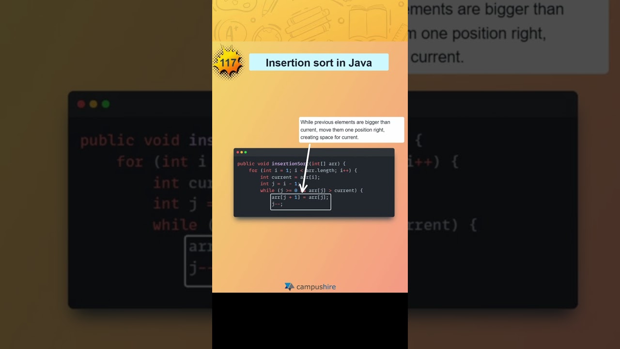Java IQ #117 - Insertion sort in java