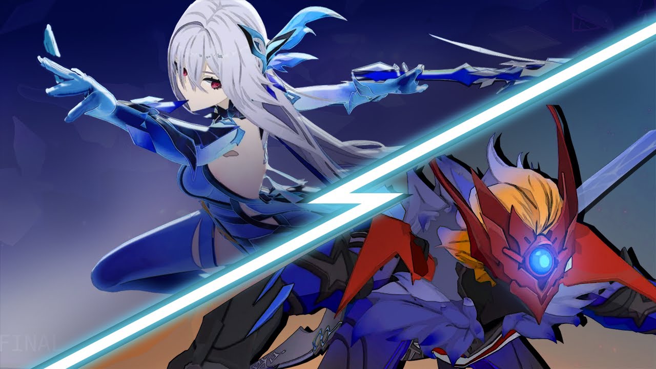 Epic Genshin Impact Battle: Skirk vs Tartaglia on a Whale! 🌊 (Animation)