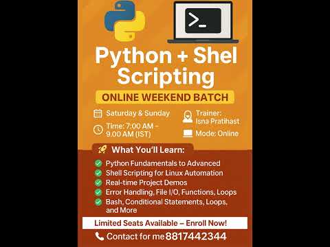 Master Python & Shell Scripting –Weekend Online Bootcamp | live session | #python #pythonfullcourse