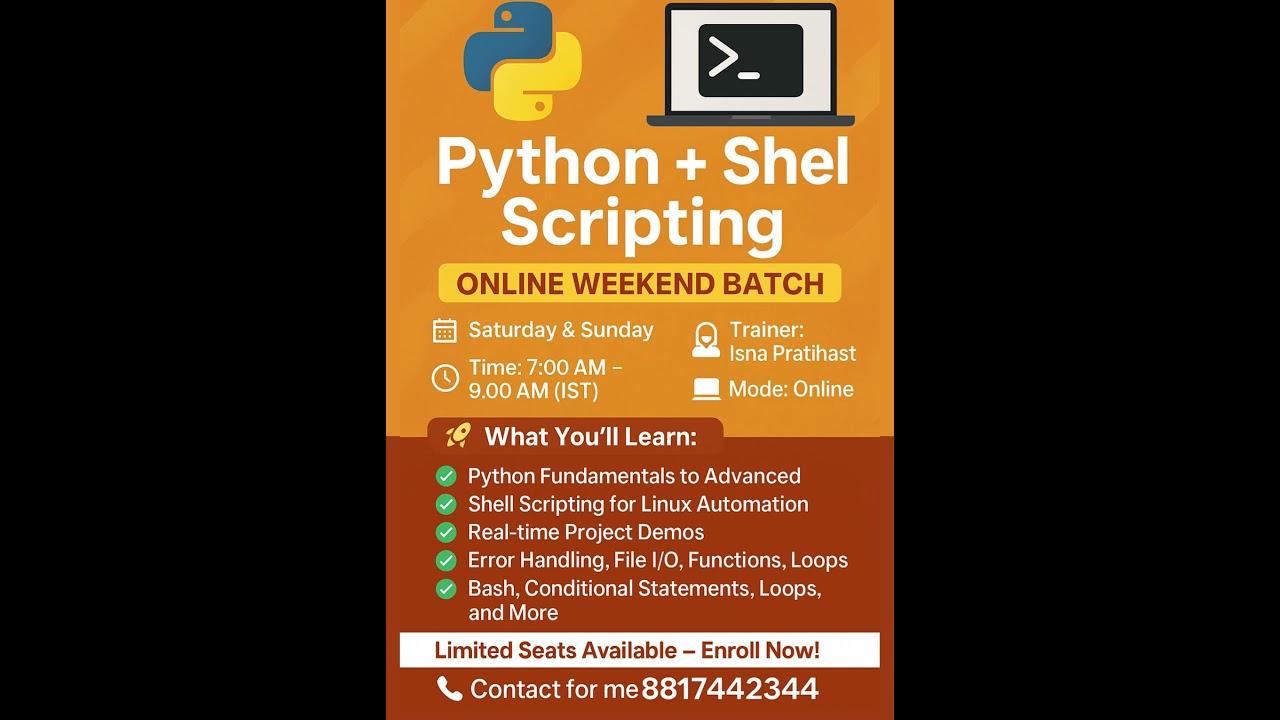 Master Python & Shell Scripting β Weekend Online Bootcamp | Live Sessions