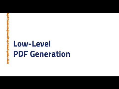 Low level PDF generation; Sebastian Holder