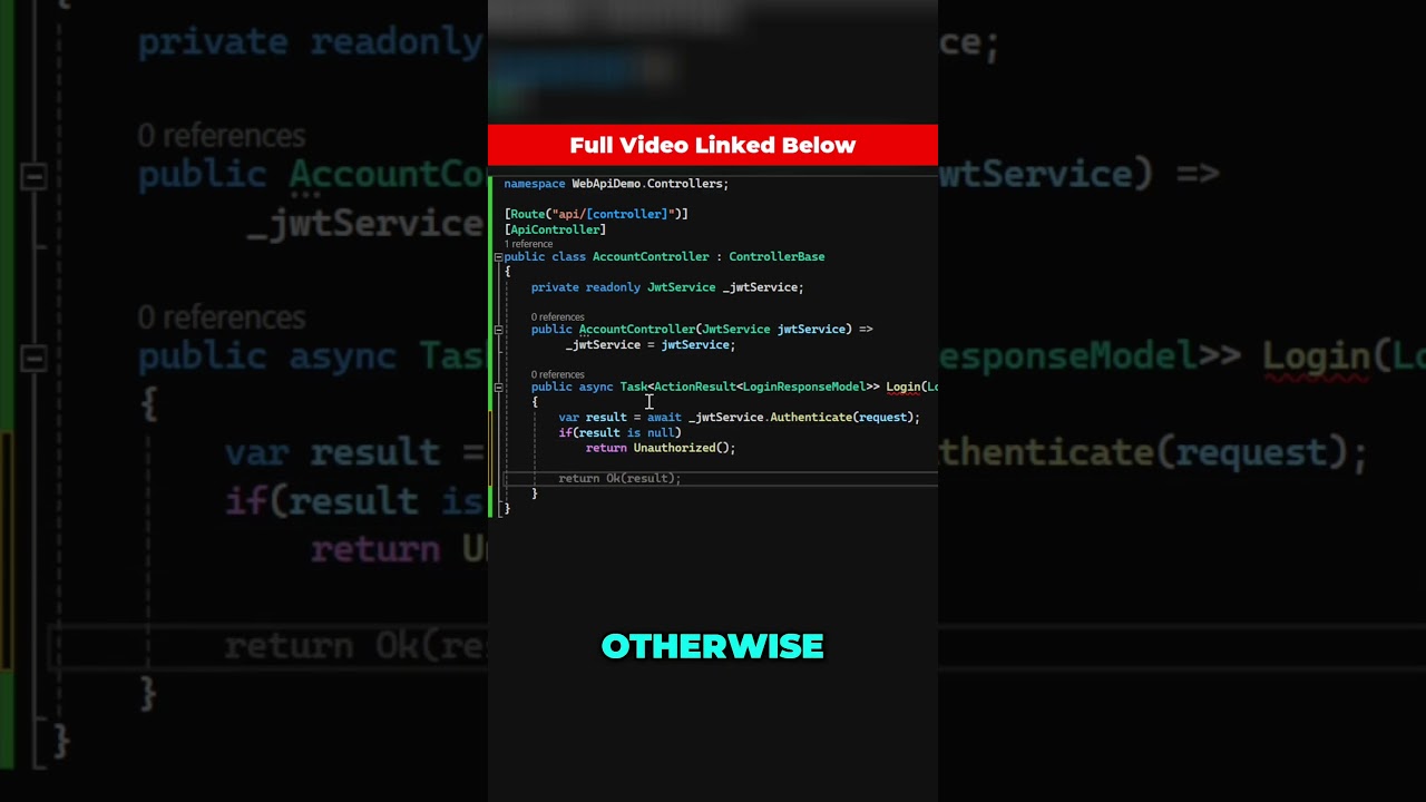 Login API Method for JWT Authentication #dotnet #dotnetcore