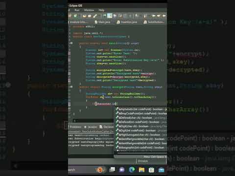Substitution Cipher Encryption & Decryption using java | Cryptography #shorts #youtubeshorts