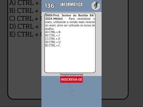 💾 136 - QUESTÃO DE INFORMÁTICA PARA CONCURSO #shorts #concurso #concursospúblicos #concursos