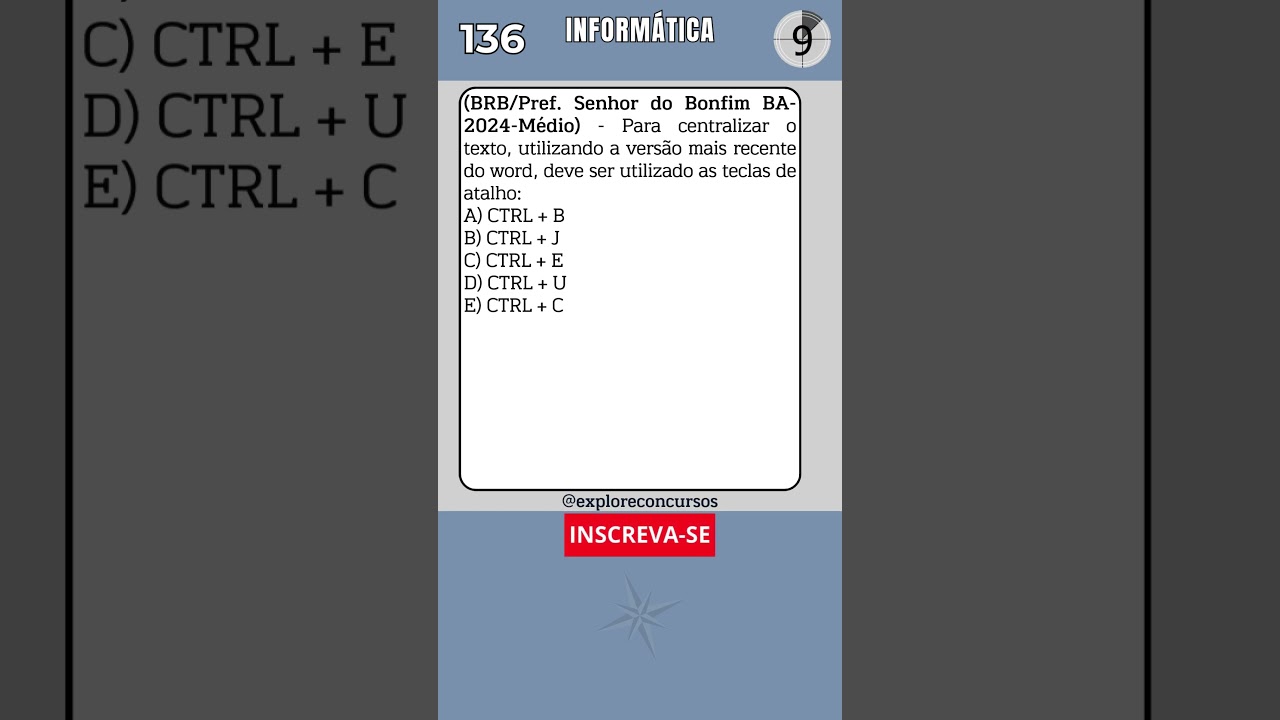 Questão de Informática para Concurso Público de Senhor do Bonfim BA 2024 📚