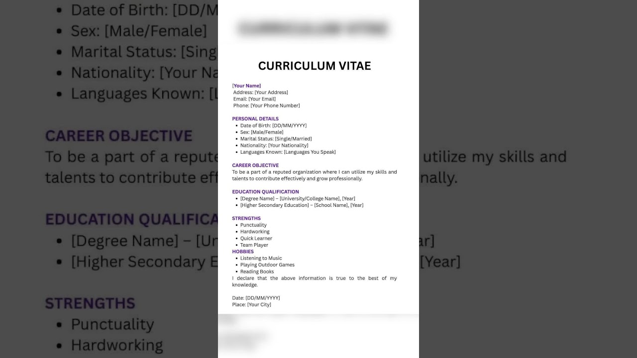 Guide to Crafting an Effective Resume & CV βοΈ
