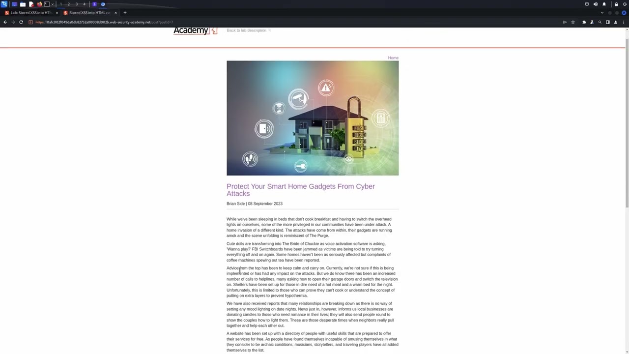 Testing for stored XSS with Burp Suite