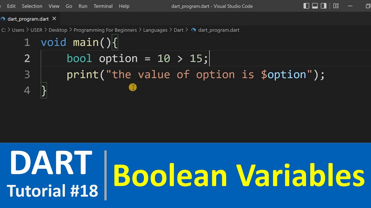 Dart Tutorial #18: Boolean Variables & Data Types