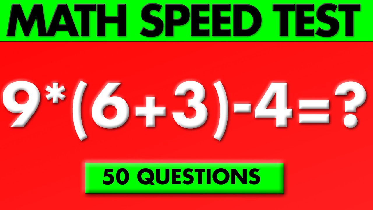 Can You Beat the Math Speed Test? 💡 Hard Level Challenge